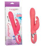Enchanted Exciter Pink Silicone Rechargeable Waterproof Vibrator with 4 Shaft Rotation, 4 Thrusting Functions and 12 Vibration Modes VIBRATORS-RABBIT